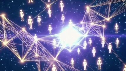 Wall Mural - a group of people are connected by a network of lines