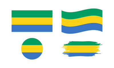 Gabon flag in different forms