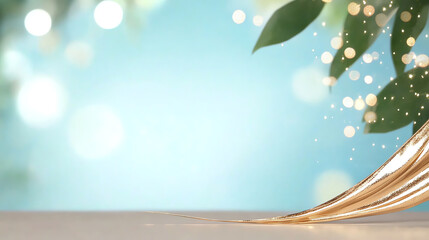 Poster - A beautifully blurred background with soft bokeh effects and delicate green leaves, creating a serene ambiance for relaxation.