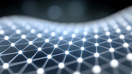 Leinwandbilder - Abstract digital grid structure with glowing nodes creating a modern, futuristic atmosphere. Perfect for tech-related projects.