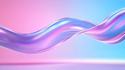 Aufkleber - An abstract wave of translucent colors flows gracefully, creating a mesmerizing blend of pink and blue tones for digital backgrounds.