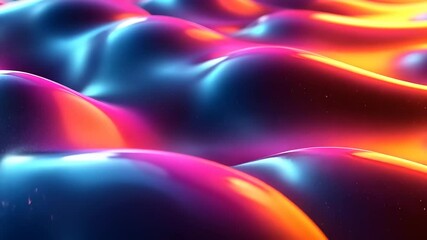Wall Mural - Abstract Colorful Wave Background Animation with Smooth Liquid Surface Flow Effect