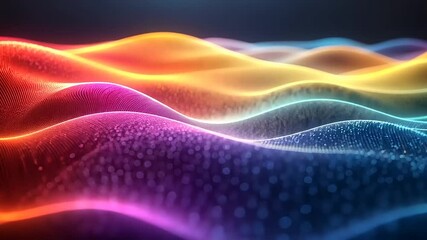 Wall Mural - Abstract colorful wave pattern animation with glowing dots, suitable for backgrounds
