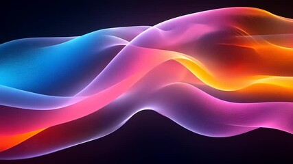 Wall Mural - Abstract flowing color waves background animation with smooth gradients and neon glow