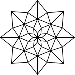 Geometric Star Outline Featuring Intricate Symmetrical Patterns