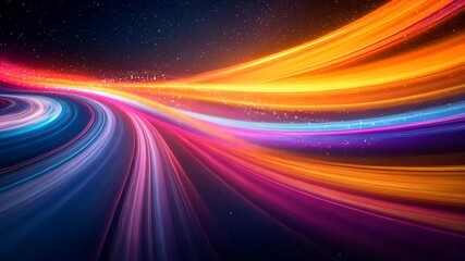 Wall Mural - abstract light trails and speed motion background with colorful lines, galaxy space