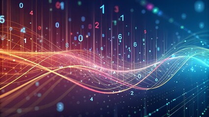 dynamic electronic waves with binary code overlay