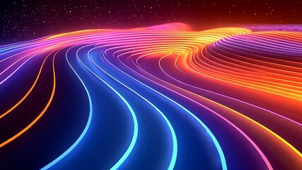 Wall Mural - Abstract neon glowing lines futuristic background in vibrant colors of space