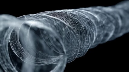 Wall Mural - submarine cable segment displaying intricate smart gels texture, coiling and rotating slowly against