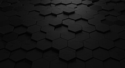 repeating pattern of dark hexagonal tiles, a modern and geometric background.
