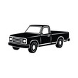 © DesignConcepts - Pickup Utility Truck silhouette vector art illustration