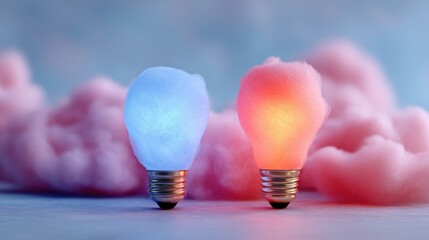 Wall Mural - Two cotton candy light bulbs