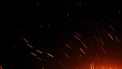 Wall Mural - fire embers particles texture overlays . burn effect on isolated black background. design texture