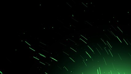 Wall Mural - green fire embers particles texture overlays . burn effect on isolated black background. design text