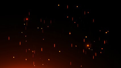 Wall Mural - fire embers particles texture overlays . burn effect on isolated black background. design texture