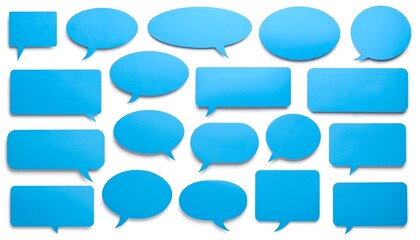 Collection of blue speech bubbles