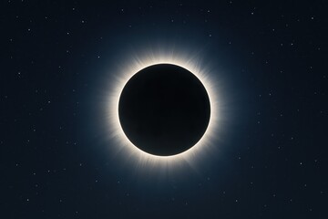 Wall Mural - awe-inspiring realistic illustration of a total solar eclipse the moon perfectly obscuring the sun r
