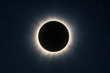Wall Mural - awe-inspiring realistic illustration of a total solar eclipse the moon perfectly obscuring the sun r