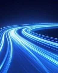 Wall Mural - a futuristic tunnel is showcased in an abstract digital art piece, filled with dynamic streaks of bl