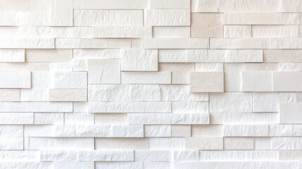 Poster - The wall is made of stone and has a rough, textured surface. It is a large, white wall that is made up of many small, white bricks