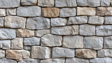 Poster - Wall made of stone blocks with a brownish tint. The wall is very tall and has a rough texture