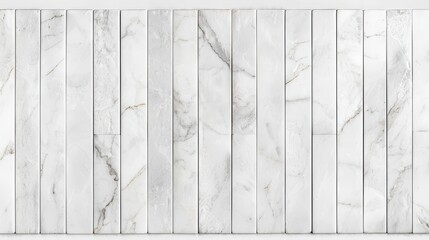 Poster - White wall with a row of white tiles. The tiles are arranged in a straight line, with some of them slightly overlapping. The wall appears to be made of marble, giving it a sleek and elegant look