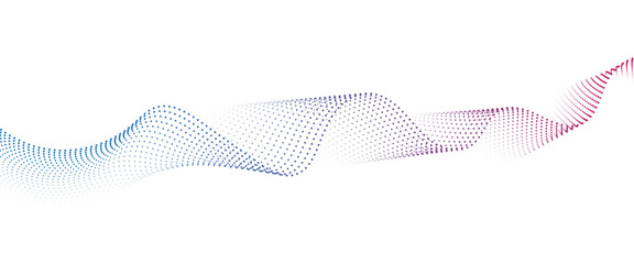 Leinwandbilder - Flowing Dot Wave halftone gradient pattern on transparent background