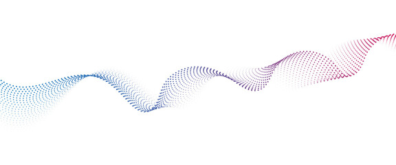 Leinwandbilder - Flowing Dot Wave halftone gradient pattern on transparent background