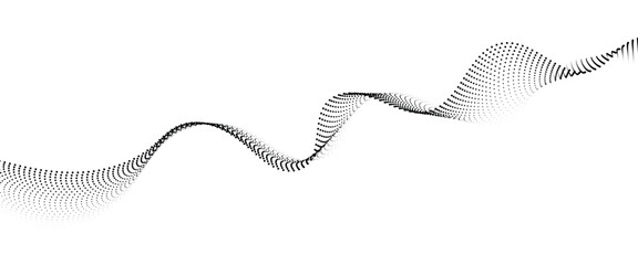 Leinwandbilder - Flowing Dot Wave halftone gradient pattern on transparent background