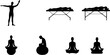 © Vexora Studio - Set of man and woman on bed waking up silhouette vector
