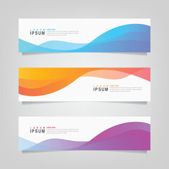 Wall Mural - Vector abstract wavy banner set design,  web banner template.