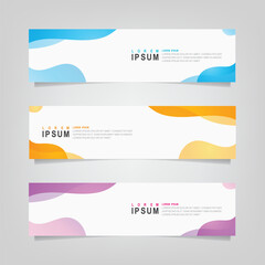 Wall Mural - Vector abstract wavy banner set design,  web banner template.