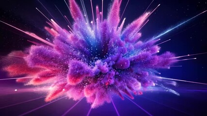Wall Mural - a vibrant burst of color explodes, illuminating a dark, starry backdrop with bright, energetic strea