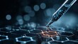 © WisChi - Scientific Research Pipette Dispensing Liquid onto Hexagon Technology Surface