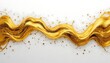 © Kiki - Golden Abstract Ribbon Wave Illustration with Glittering Particles Overlay