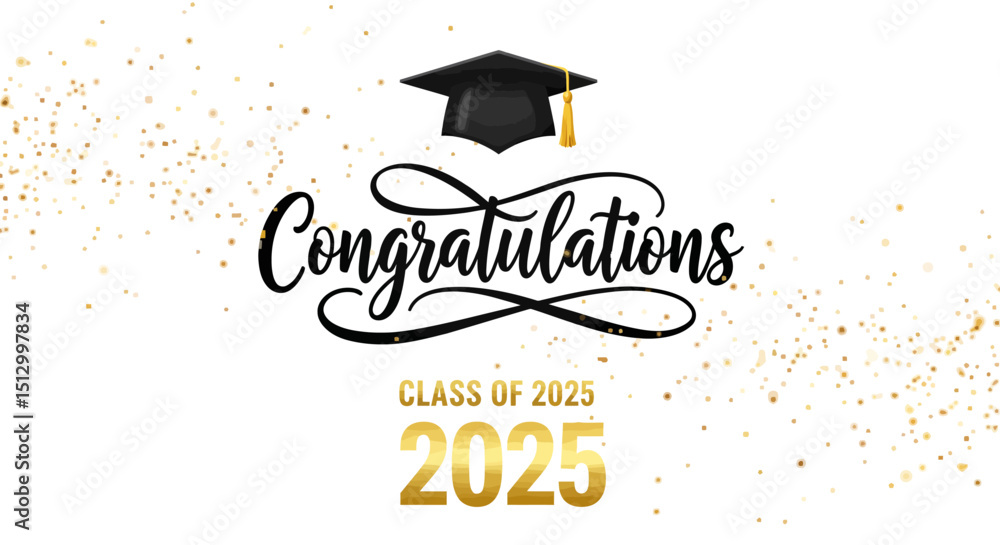 Elegant congratulations design for the class of 2025 graduation ...