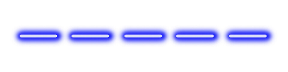 Wall Mural - blue neon dashed line with glowing effect on white background. Minimalist futuristic element perfect for web dividers, UI highlights, or digital design accents. Bright and clean style layout.