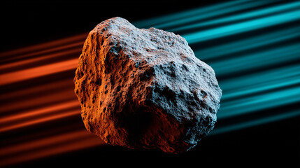 Wall Mural - A comet, an asteroid, a meteorite falls to the ground against a starry sky. Attack of the meteorite. Meteor Rain. Kameta tail. End of the world. Astranomy.	