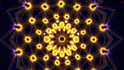 Wall Mural - a colorful, abstract design with many small circles and a large yellow center