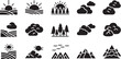© SaHeD - Black glyph icons nature landscapes sun clouds mountains forest