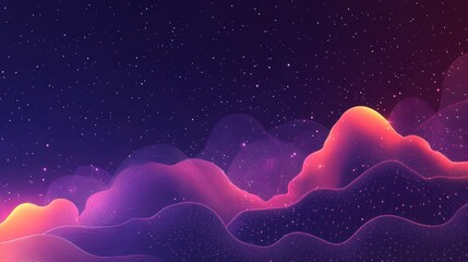 Wall Mural - abstract digital landscape; vibrant colors; futuristic; background. possible use stock photo