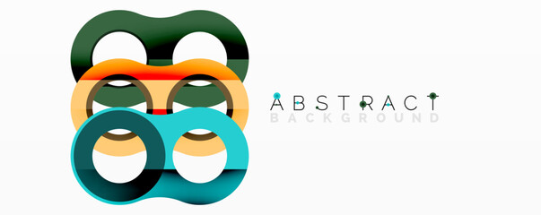 Fototapete - Abstract design features interconnected circles, vibrant colors, modern aesthetic. Minimalist composition suits various digital projects.