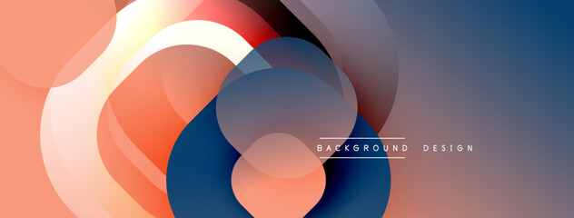 Poster - Abstract flowing shapes, warm cool colors blend. Modern design, gradient effect creates dynamic visual experience. Background suggests innovation.