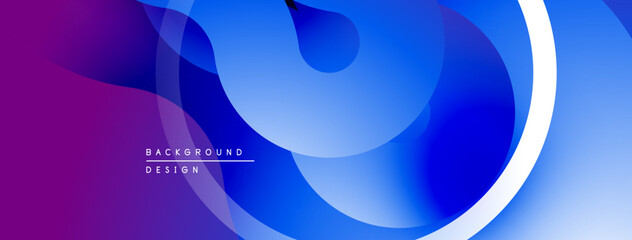 Leinwandbilder - Abstract fluid shapes, vibrant blues, purples, white accents. Modern design, smooth gradients create dynamic composition.