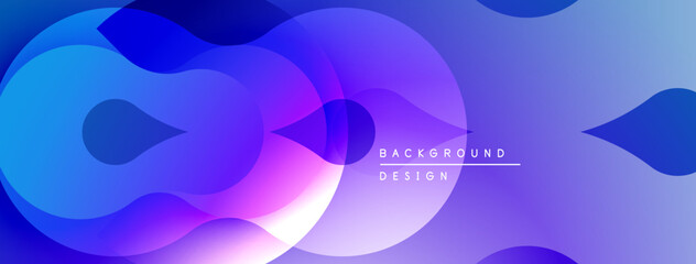 Leinwandbilder - Abstract fluid shapes, vibrant purple, blue gradients. Modern design element, smooth transitions, dynamic composition. Background texture.