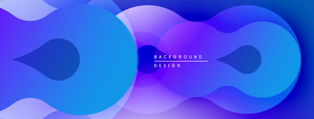 Leinwandbilder - Abstract fluid shapes blend, creating vibrant blue, purple gradients. Modern design evokes movement, depth. Minimalist aesthetic suits backgrounds.