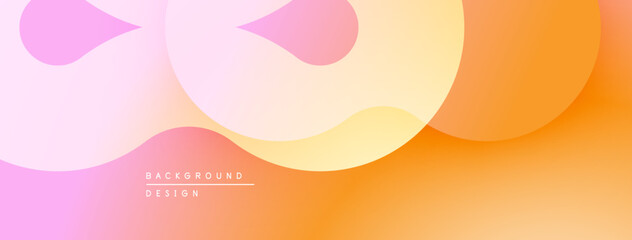 Leinwandbilder - Abstract fluid shapes blend, creating soft gradient background. Warm colors dominate, evoking gentle, modern aesthetic.