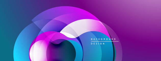 Leinwandbilder - Abstract colorful layers create dynamic visual flow. Gradient shades blend, forming modern background design. Smooth curves suggest movement, depth.