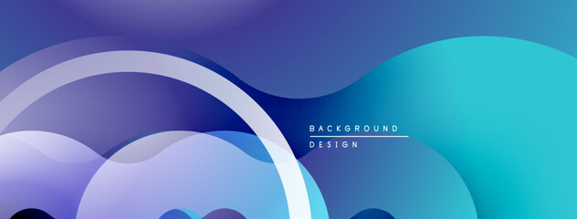 Leinwandbilder - Abstract flowing shapes, blue hues dominate design. Smooth gradients create modern visual experience. Minimalist aesthetic.
