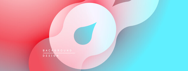 Leinwandbilder - Abstract fluid shapes, pink to blue gradient. Modern design, smooth curves, overlapping layers create dynamic visual effect.